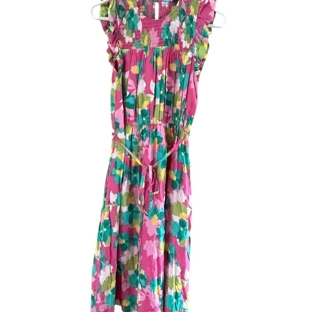 Draper James Pink and Green Midi Dress - Picture 3 of 10